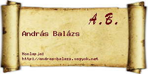 András Balázs névjegykártya