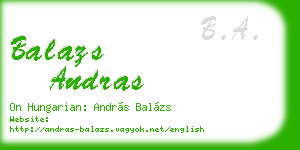 balazs andras business card