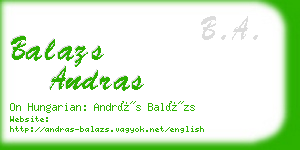 balazs andras business card